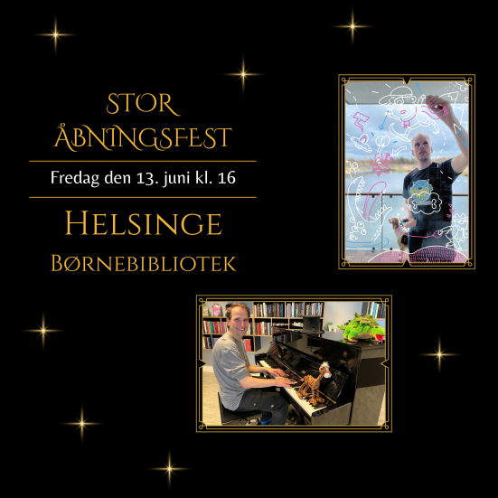 Collage med illustrator Peter Herman og entertainer Martin Emil Krohn